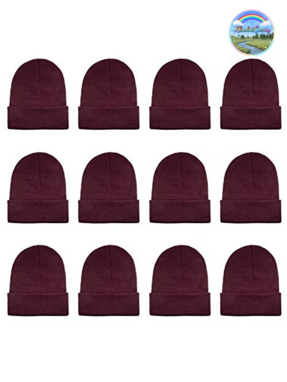 Unisex Knit Beanies Cuffed Winter Hats Skull Caps 12 Pack Soft Warm